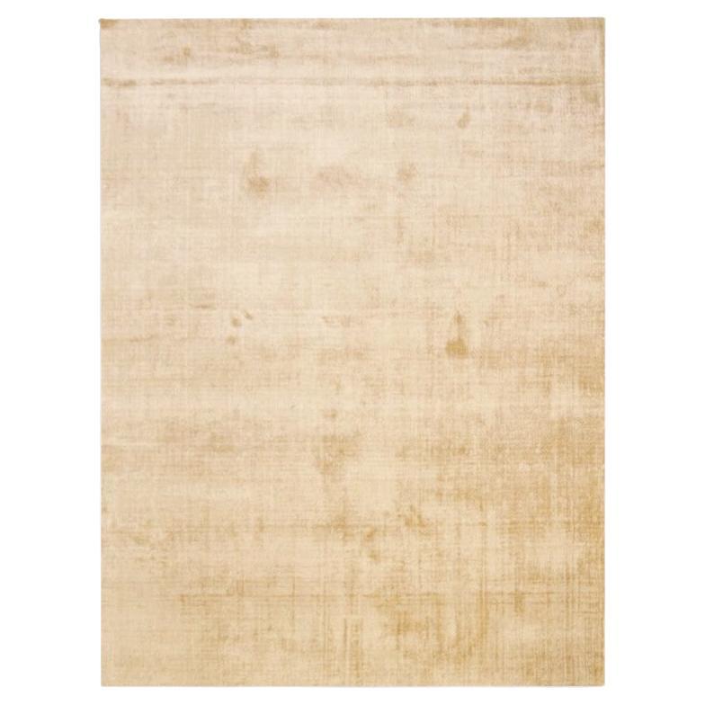 Handmade Smooth Beige Color in Silk Rug