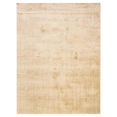 Handgefertigter, glatter, beigefarbener Seidenteppich. 2,40 x 1,70 m