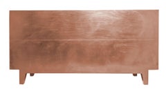 Handmade Smooth Copper Floral Buffet – Carved Metal Sideboard Cabinet