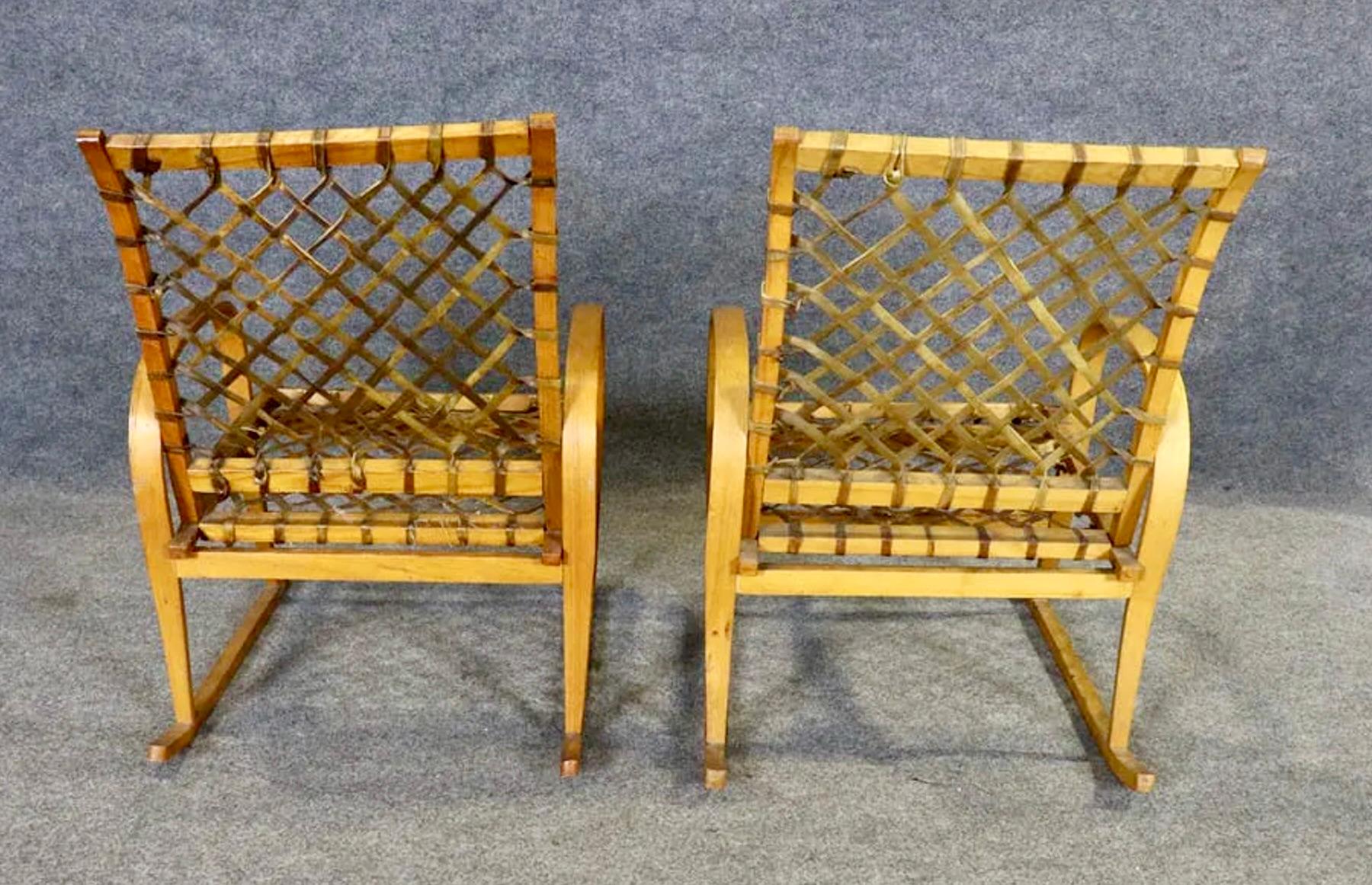 20ième siècle Fauteuils raquettes faits main en vente