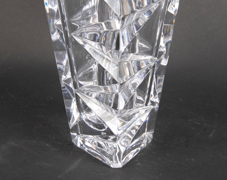 Handmade Solid Crystal Vase For Sale at 1stDibs