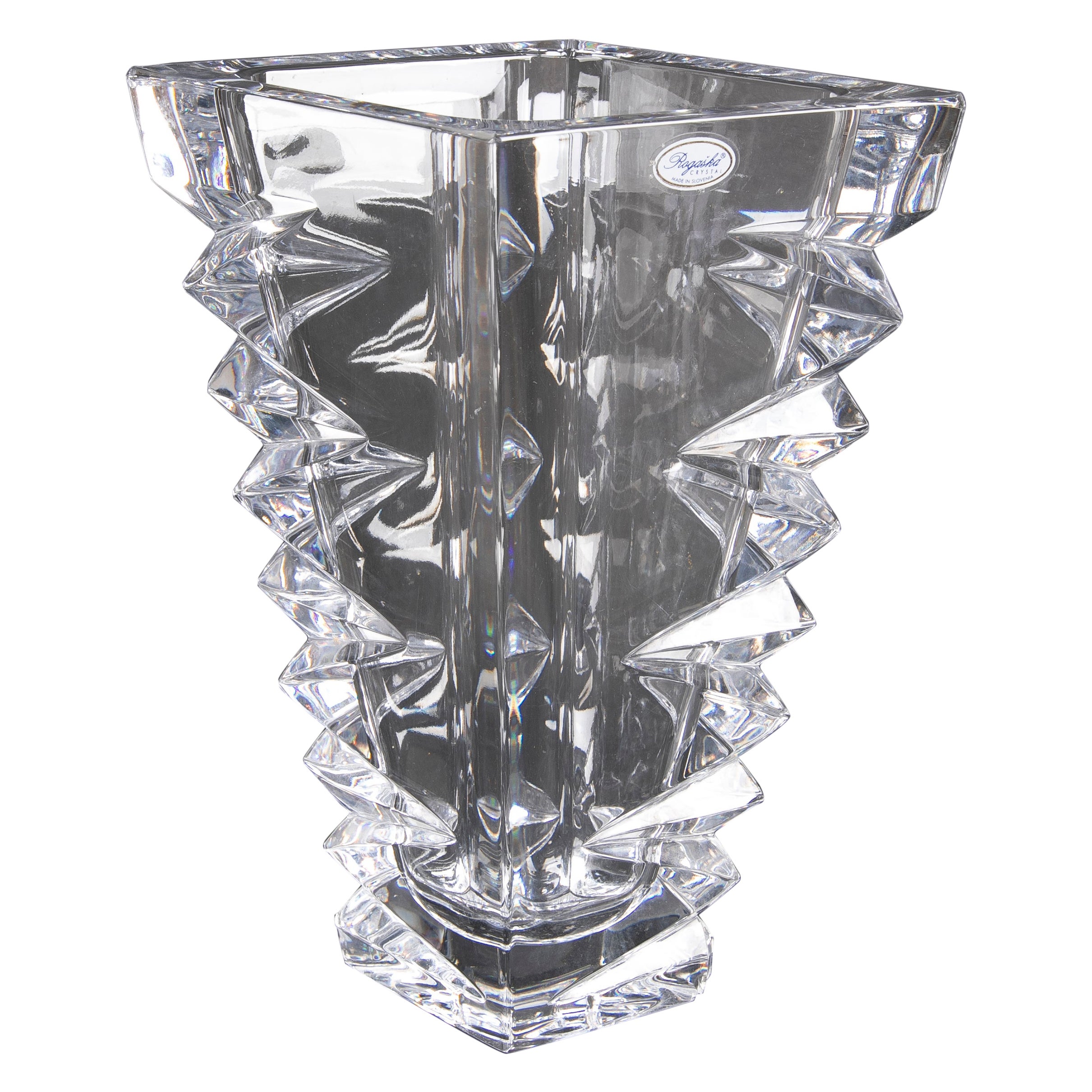 Jarrón de cristal macizo hecho a mano en venta