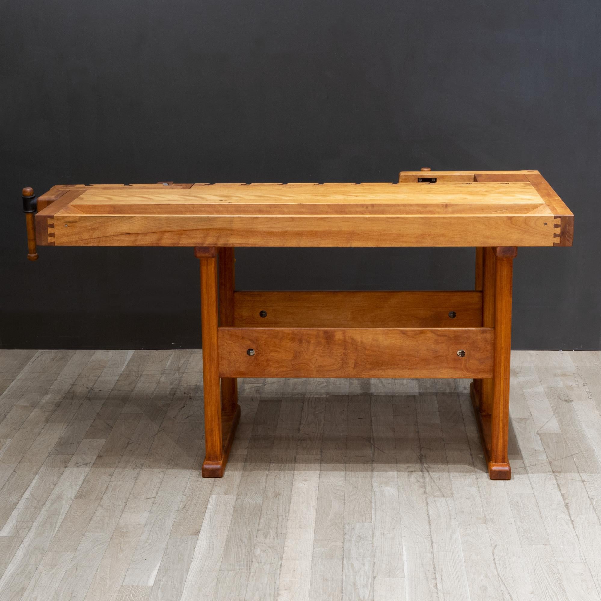 Handmade Solid Maple Carpenter's Workbench c.1970 For Sale 6
