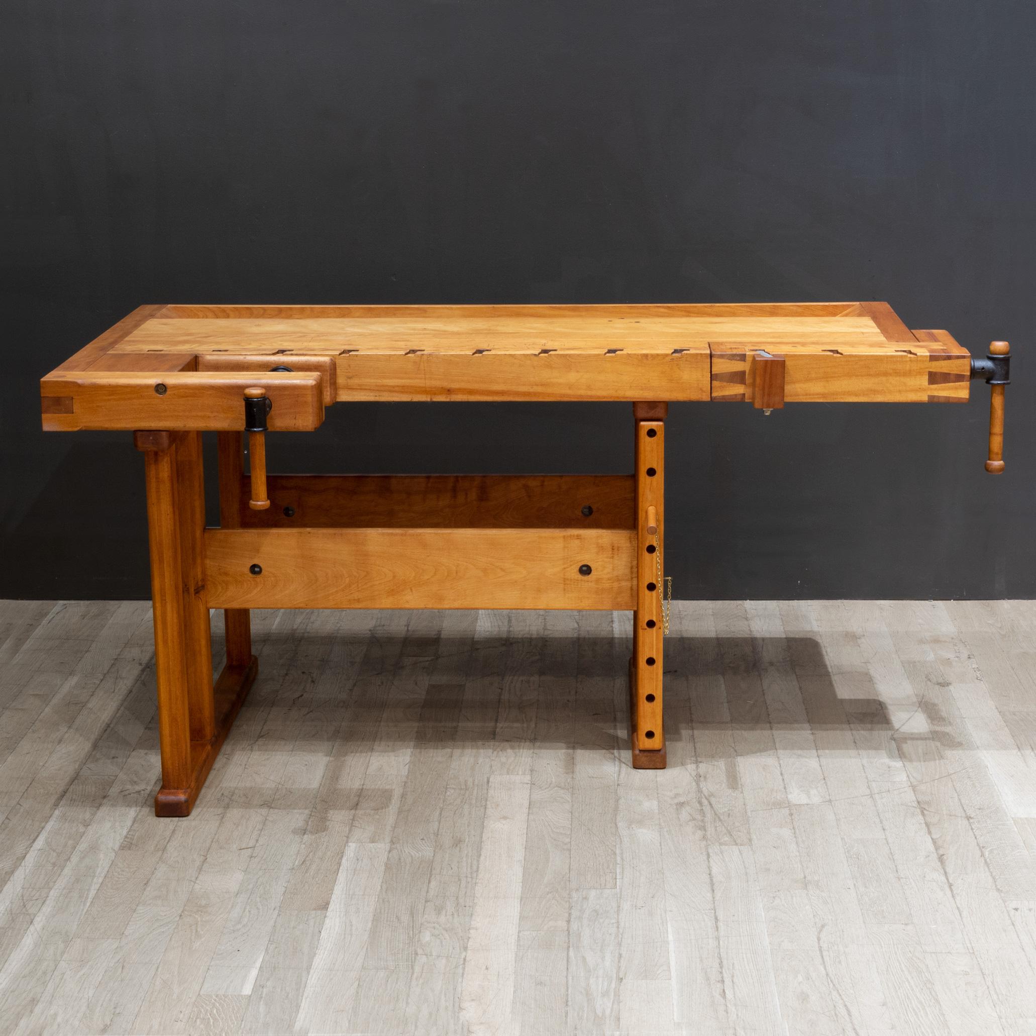 Handmade Solid Maple Carpenter's Workbench c.1970 In Good Condition For Sale In San Francisco, CA