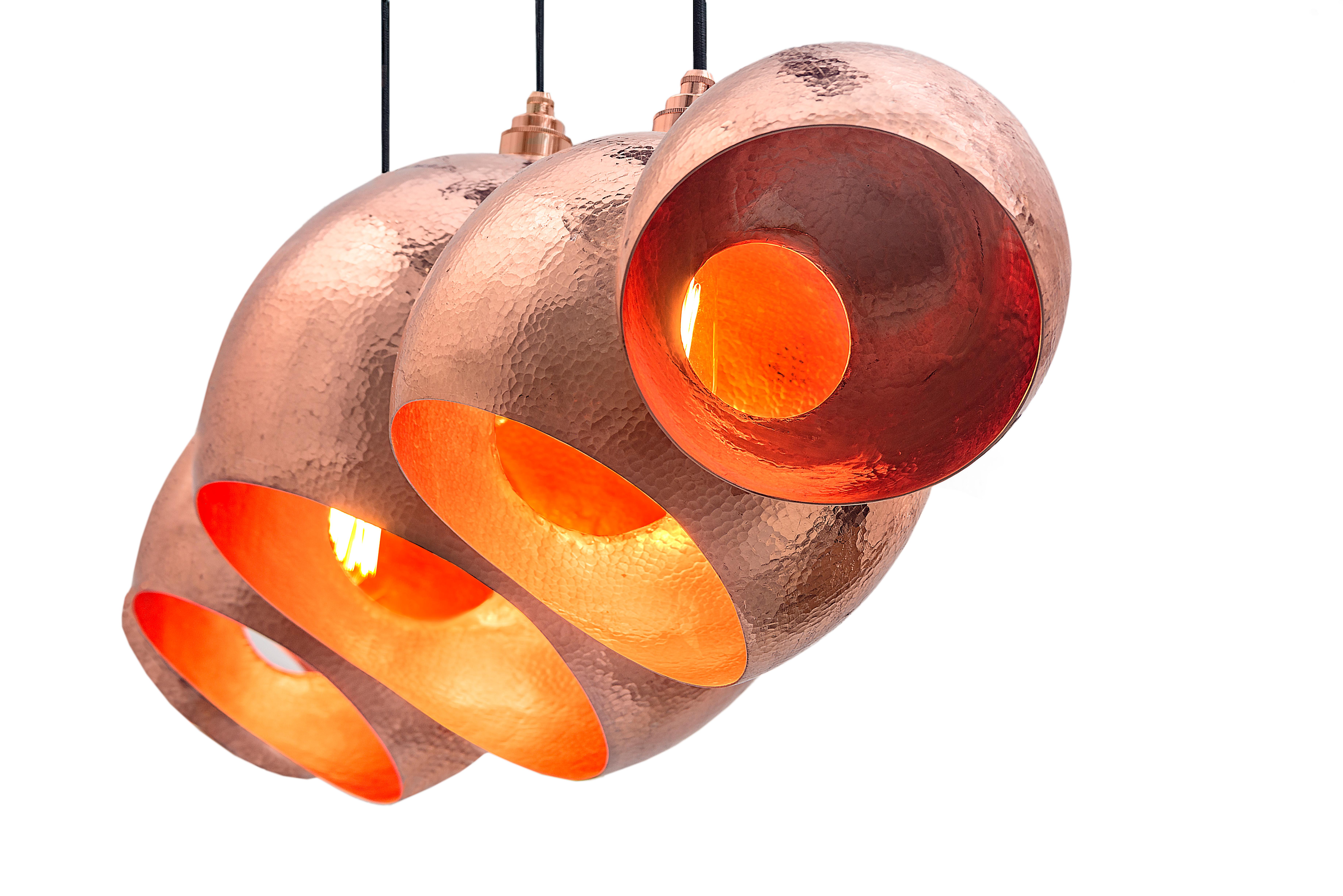copper orb chandelier