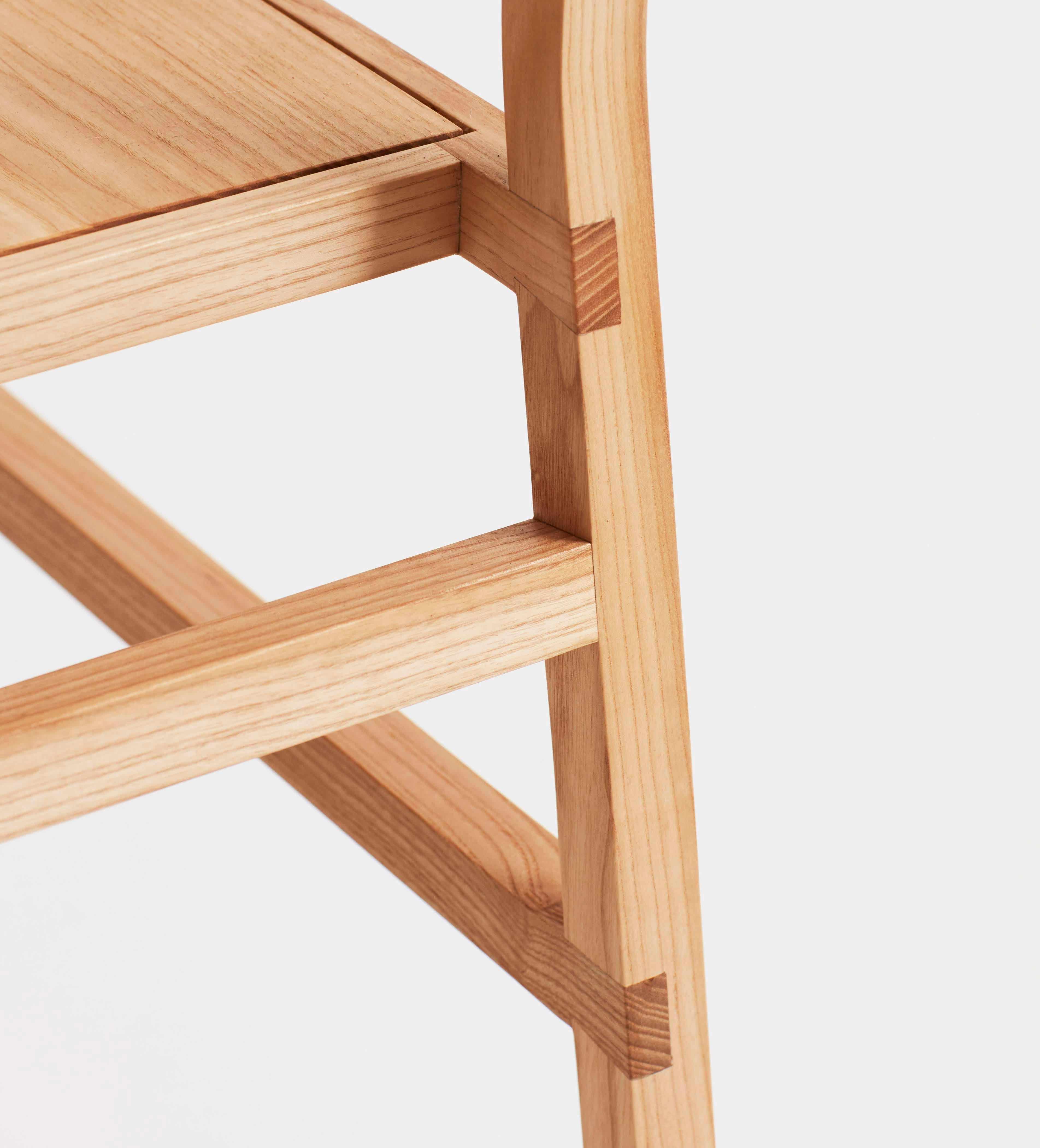 Contemporary Organic Modern Dining Chair, Solid Ash, Wood, Handmade by Loose Fit, UK For Sale