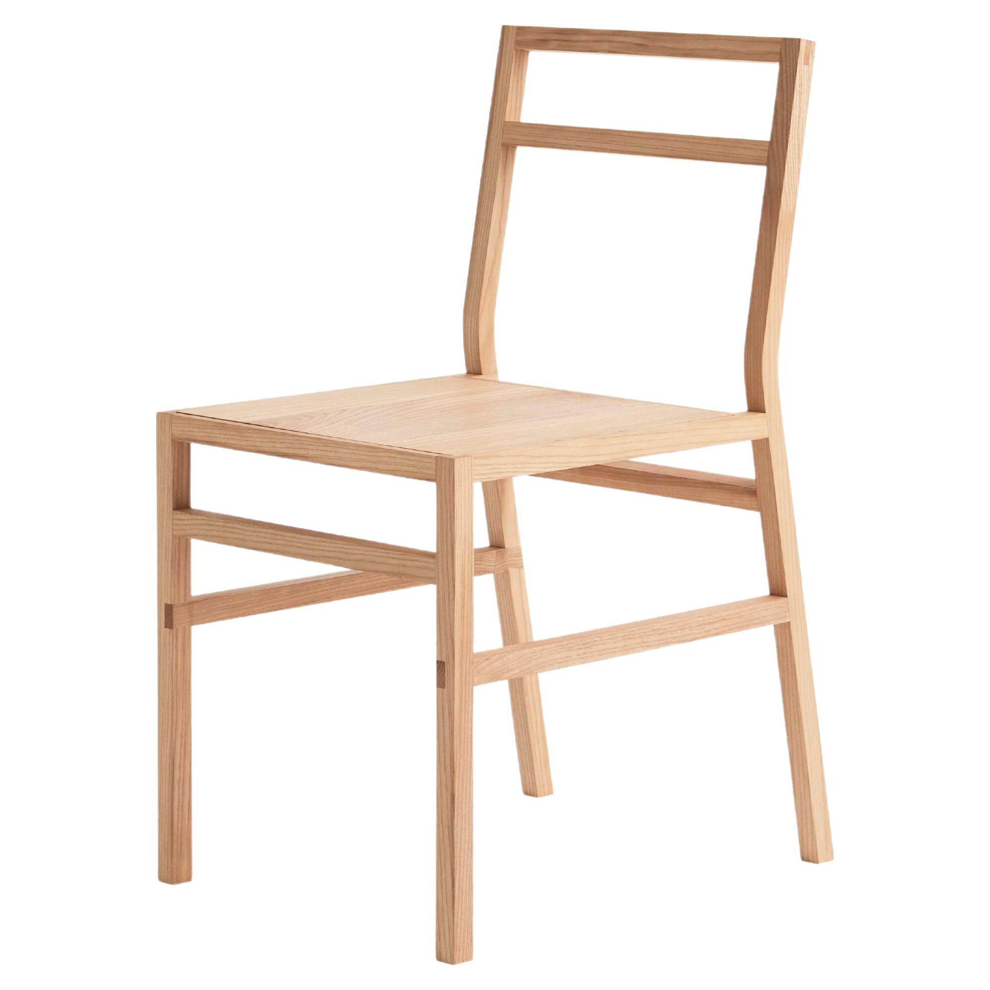 Organic Modern Dining Chair, Solid Ash, Wood, Handmade by Loose Fit, UK For Sale
