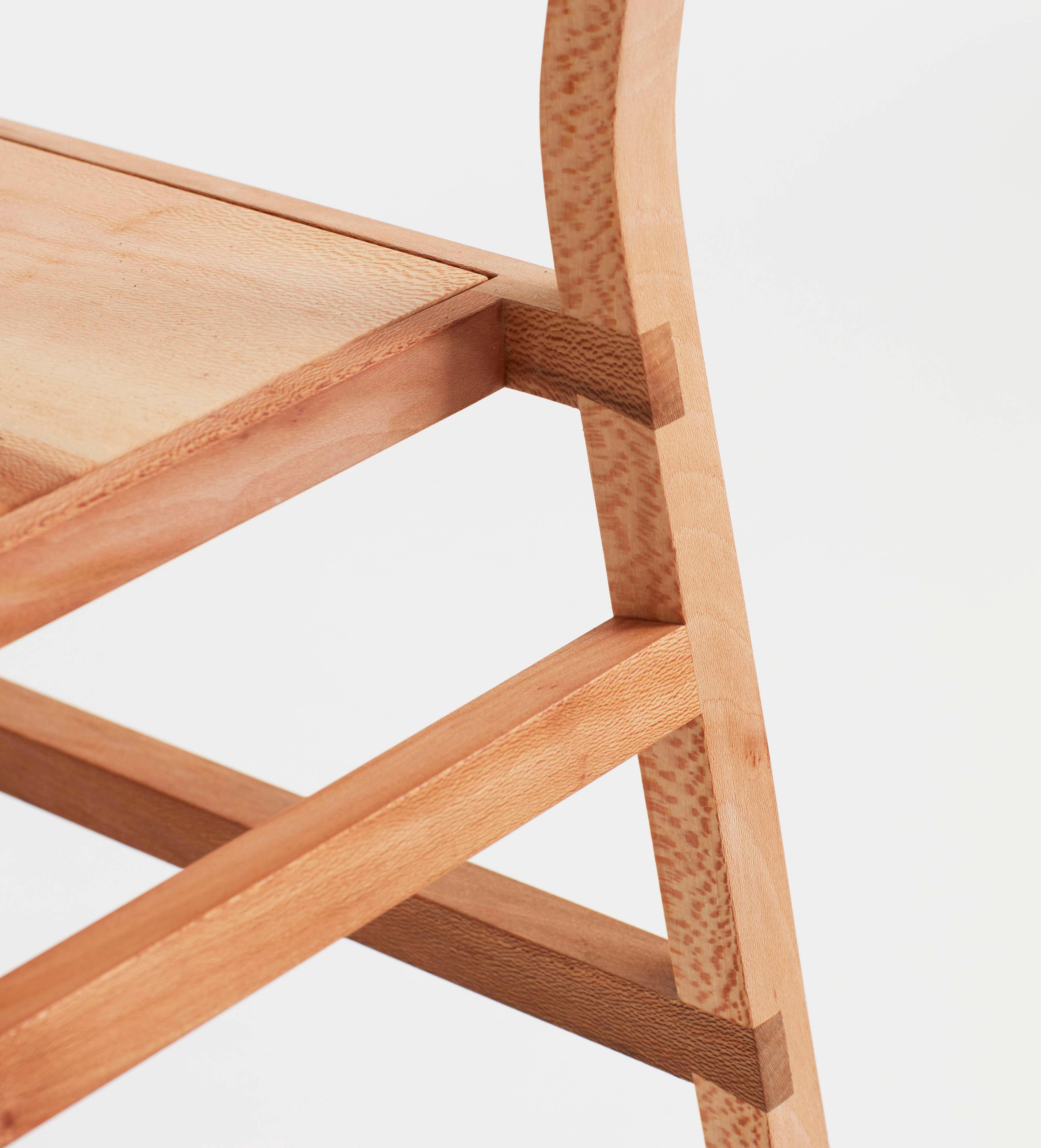 Organic Modern Dining Chair, Solid Wood, London Plane, Handmade by Loose Fit, UK For Sale 2