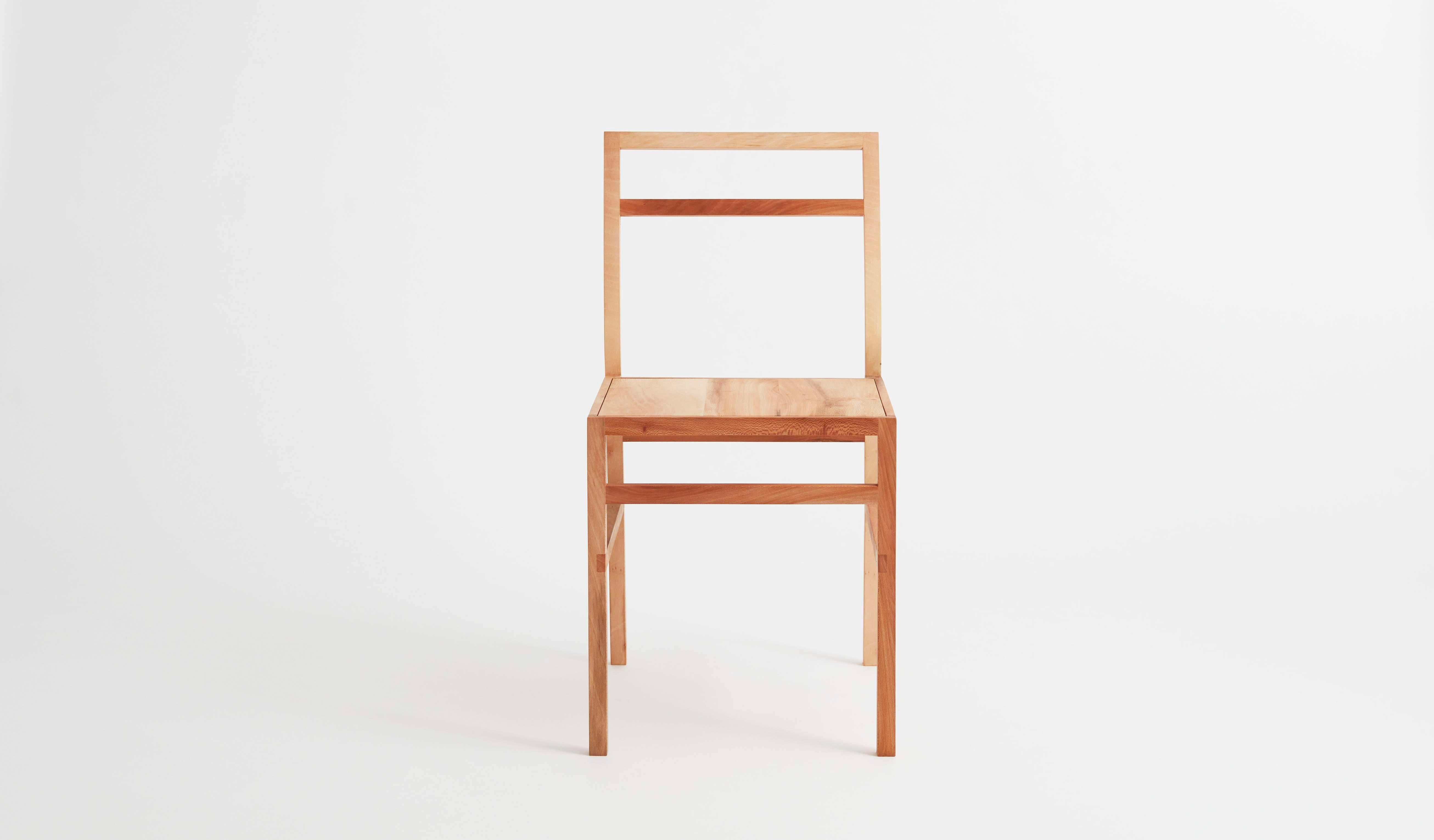 Hand-Crafted Minimalist Dining Chair in London Plane by James Torble, Loose Fit Furniture, UK For Sale