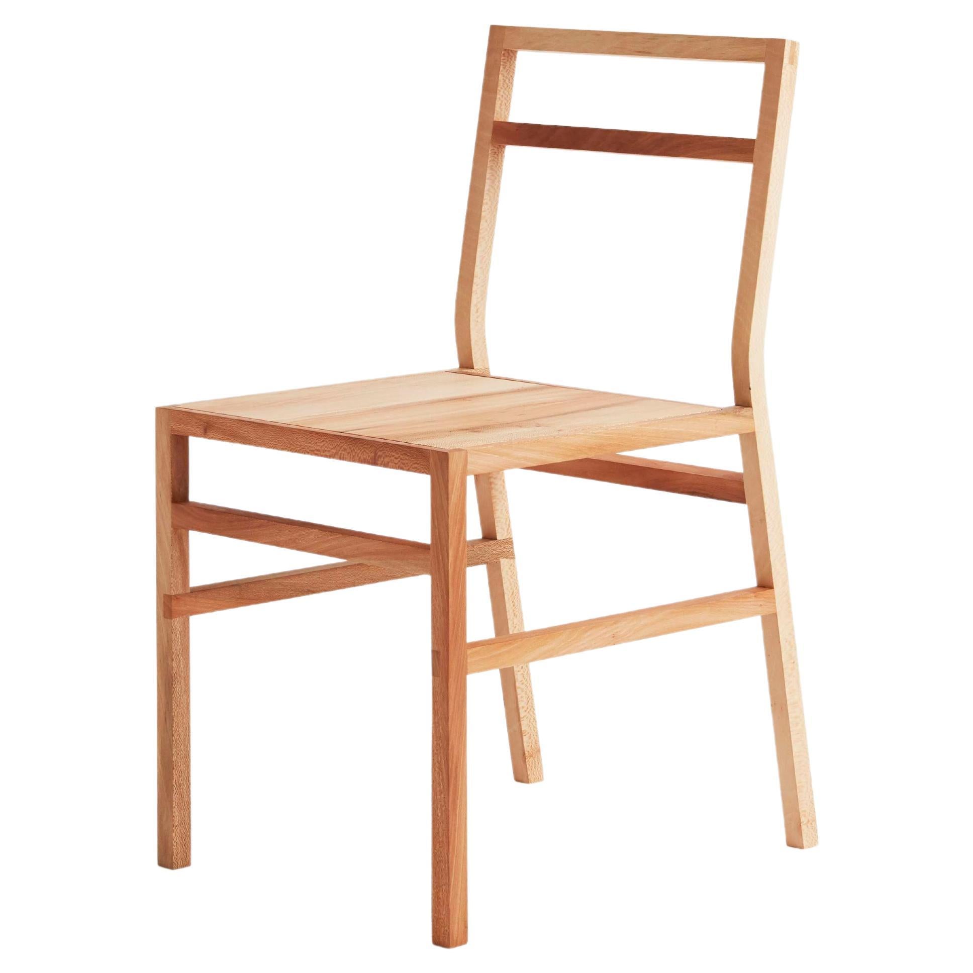 Organic Modern Dining Chair, Solid Wood, London Plane, Handmade by Loose Fit, UK For Sale