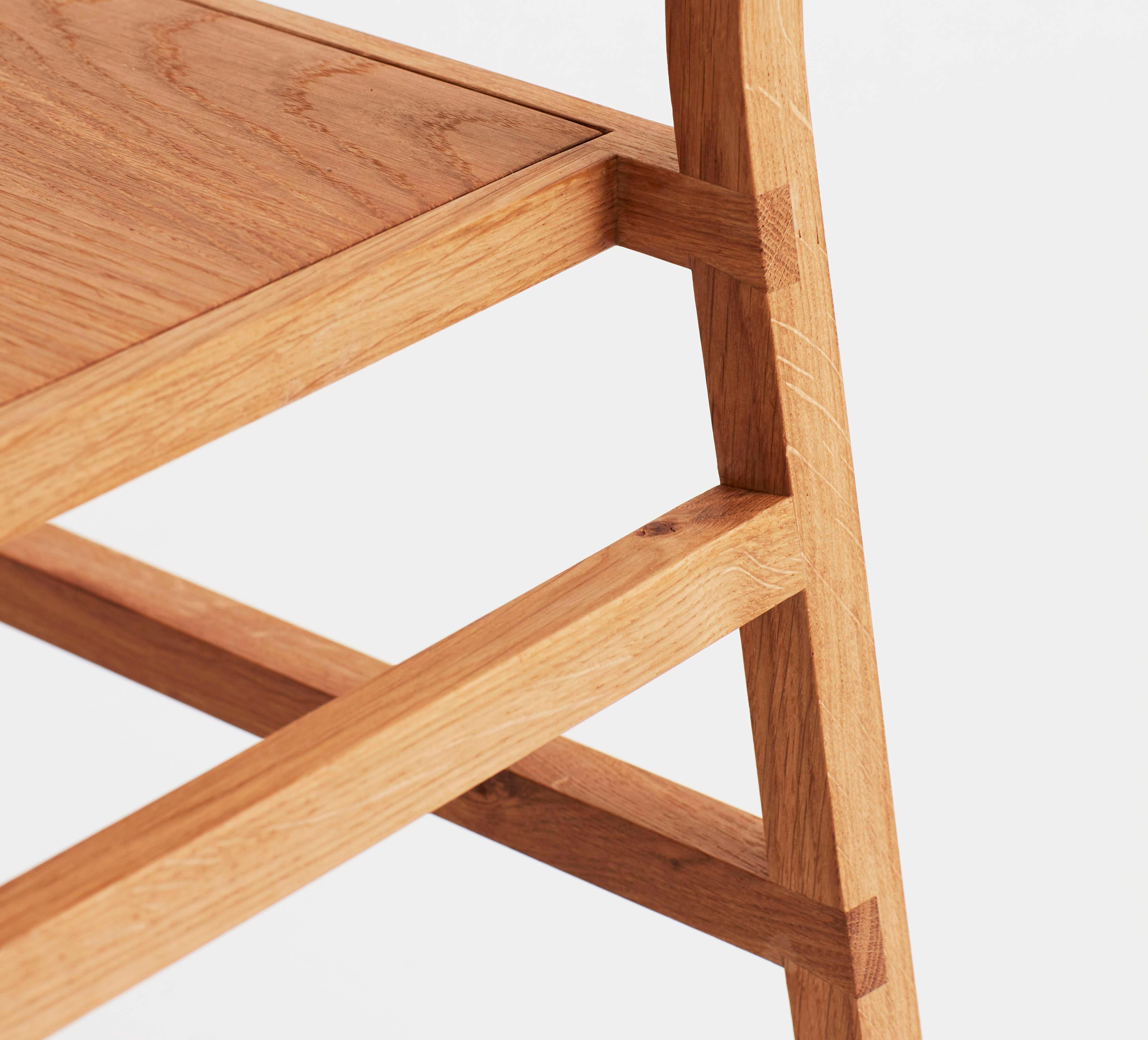 Hardwood Organic Modern Dining Chair, Solid Oak, Wood, Handmade, Creator Loose Fit, UK For Sale