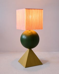 Handmade Solid Wood Stack Lamp by Hannah Bigeleisen with Oak Base