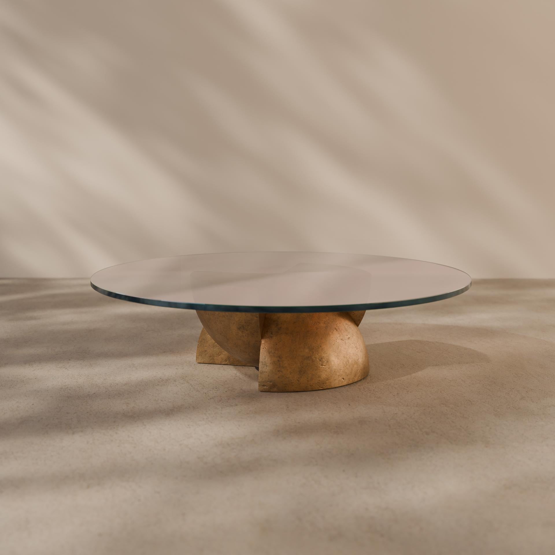 Space Age Tavolino da caffè scultoreo 'Axis' in bronzo fuso dell'era spaziale, realizzato a mano in vendita