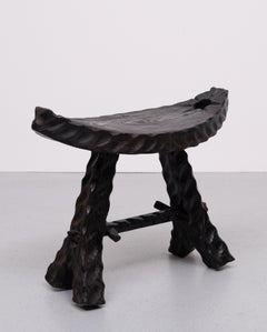 Handmade Spanish Brutalist Foot stool 1950s