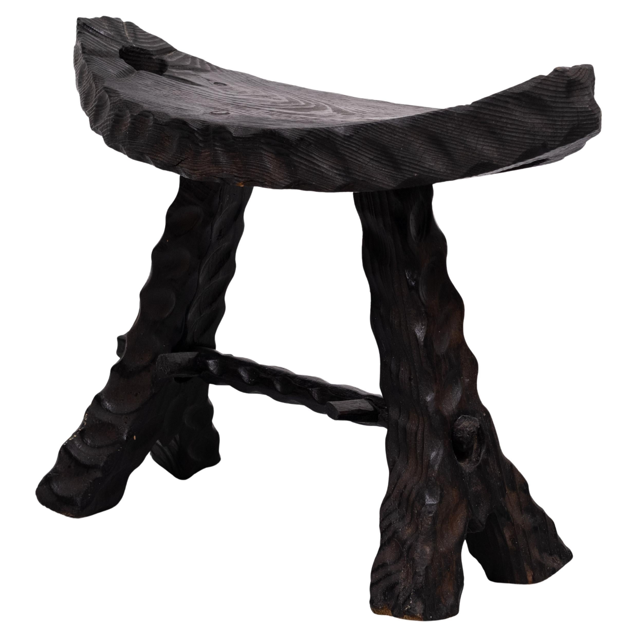 Tabouret de pied espagnol brutaliste fait main 1950 en vente