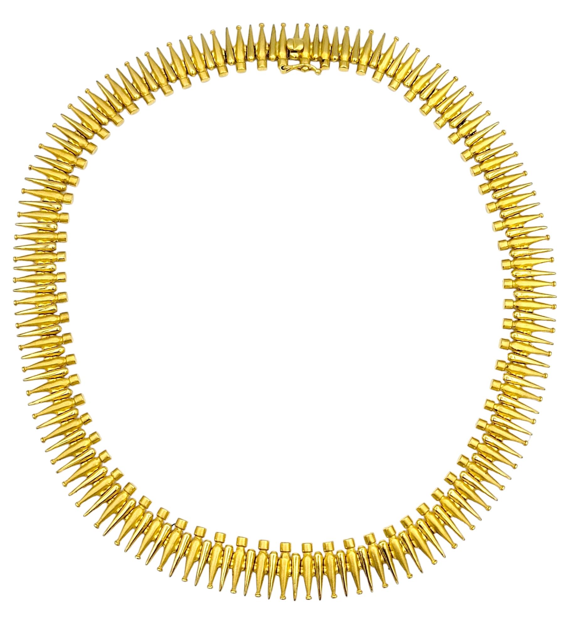 Handgefertigte Statement-Halskette aus 18 Karat Gelbgold mit gesprenkeltem schwerem Kragen (Zeitgenössisch) im Angebot