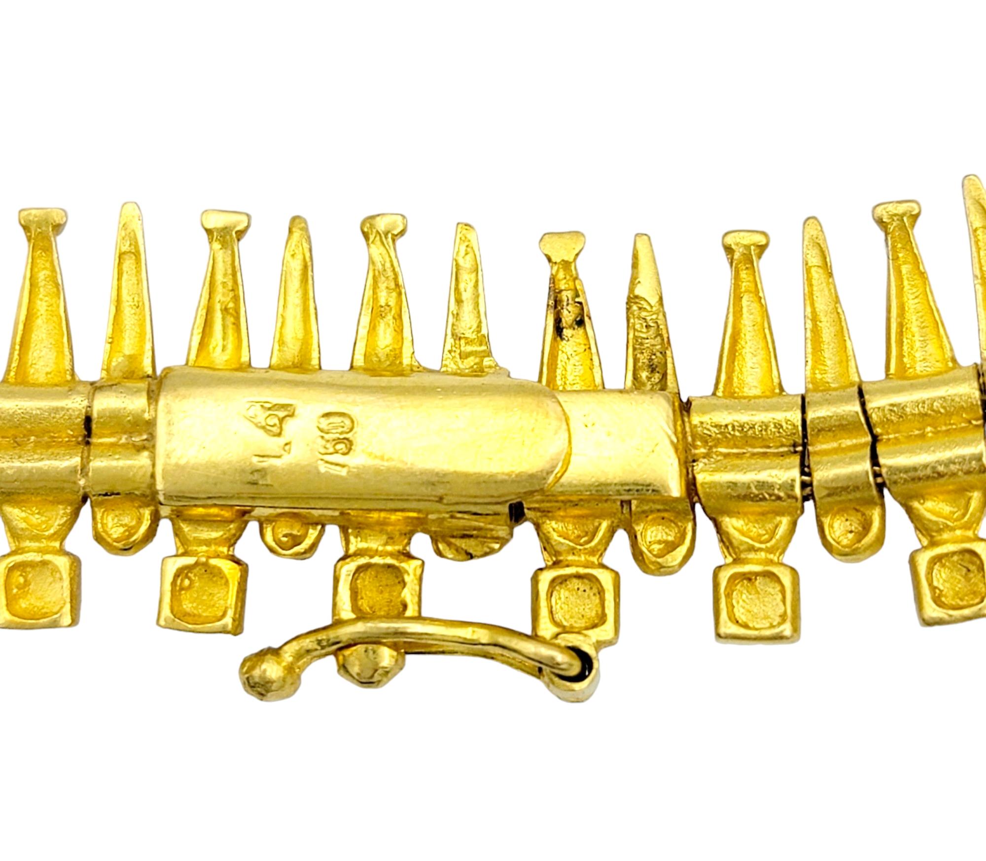 Handgefertigte Statement-Halskette aus 18 Karat Gelbgold mit gesprenkeltem schwerem Kragen im Angebot 2