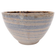 Handmade Spiral Blue Agateware Ceramic Bowl by Fizzy Ceramics