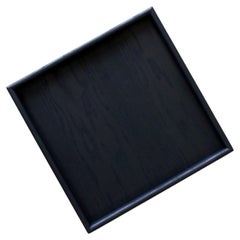 Handmade Square Black Wooden Serving Tray