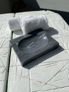 Handmade Squared Soap Dish in Grey Bardiglio Marble