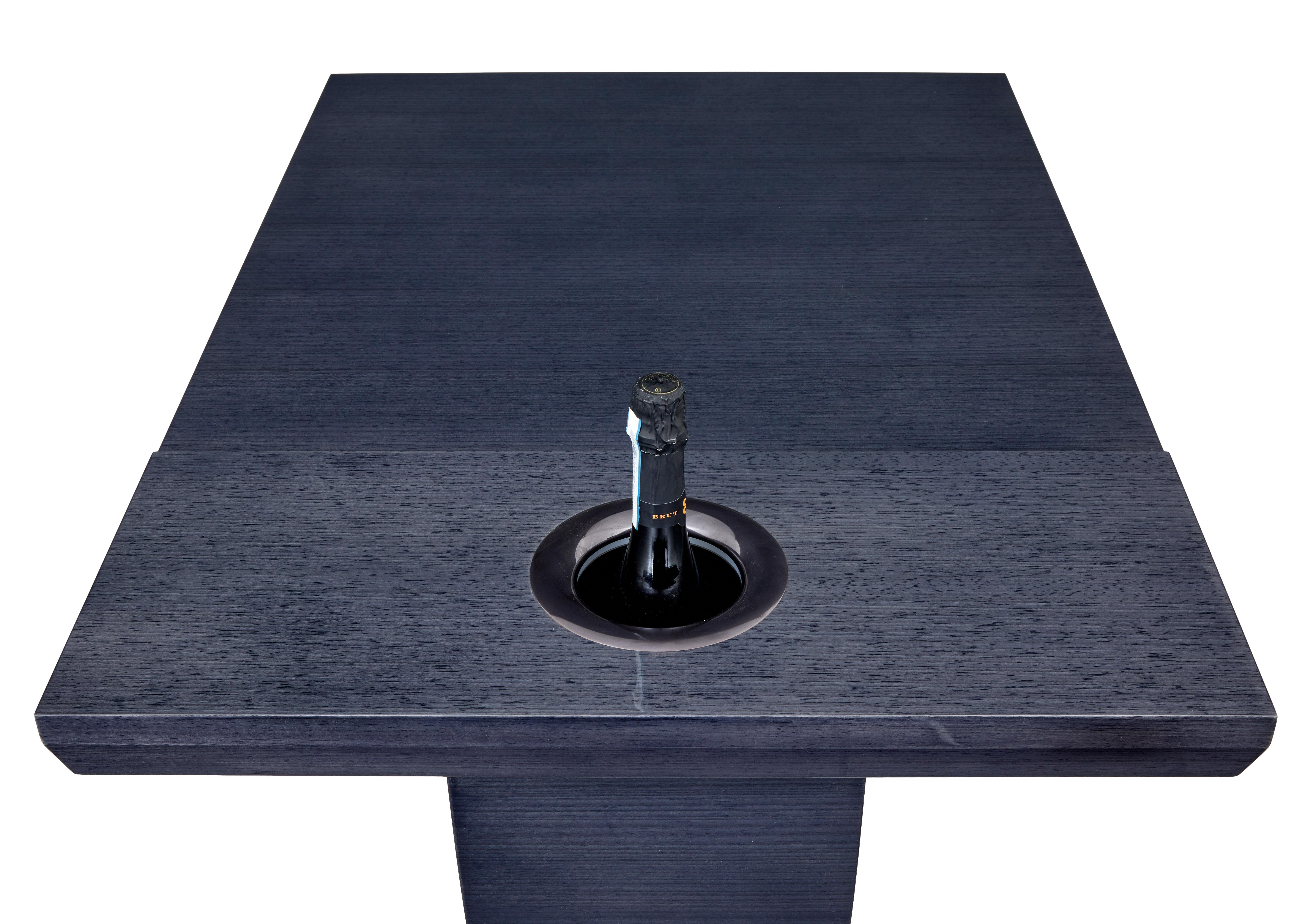 English Handmade Stained Ash Bar Table with Kaelo Wine Cooler