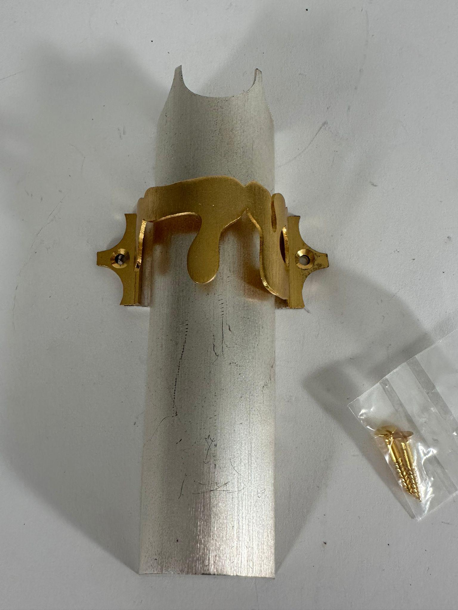 Handmade Sterling Silver and Gold-Plated Mezuzah Case  Carmel Shabi  Jerusalem For Sale 4