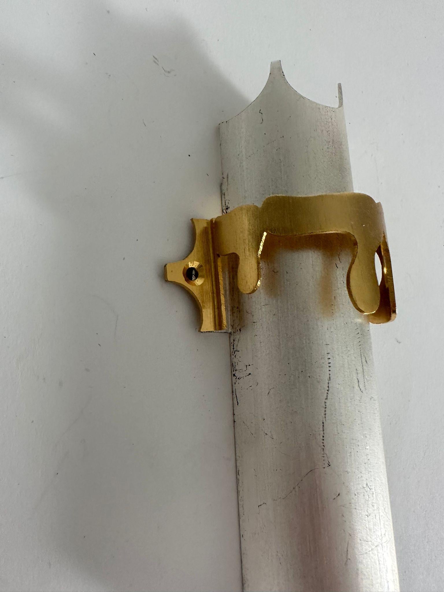 Israeli Handmade Sterling Silver and Gold-Plated Mezuzah Case  Carmel Shabi  Jerusalem For Sale