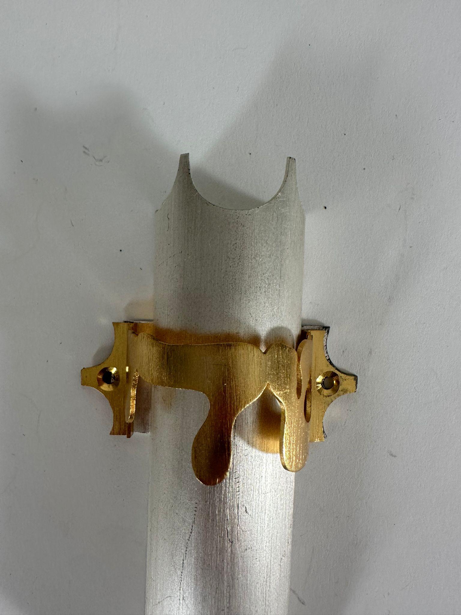 Handmade Sterling Silver and Gold-Plated Mezuzah Case  Carmel Shabi  Jerusalem In Excellent Condition For Sale In New York, NY