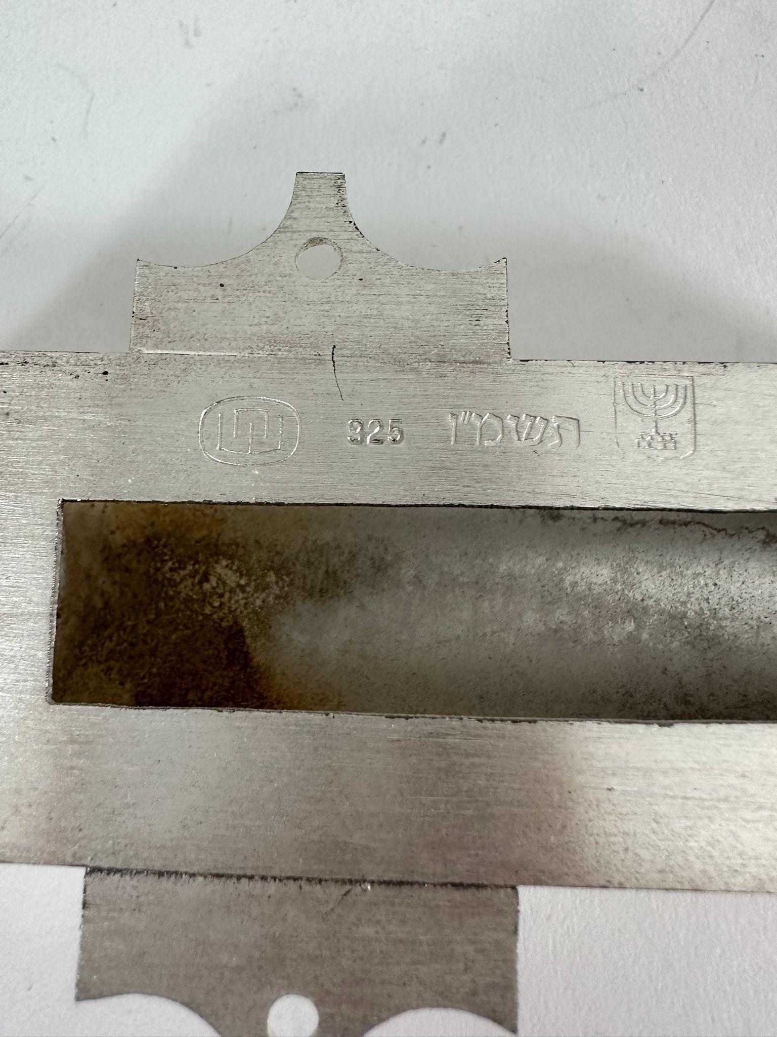 Handmade Sterling Silver and Gold-Plated Mezuzah Case  Carmel Shabi  Jerusalem For Sale 2