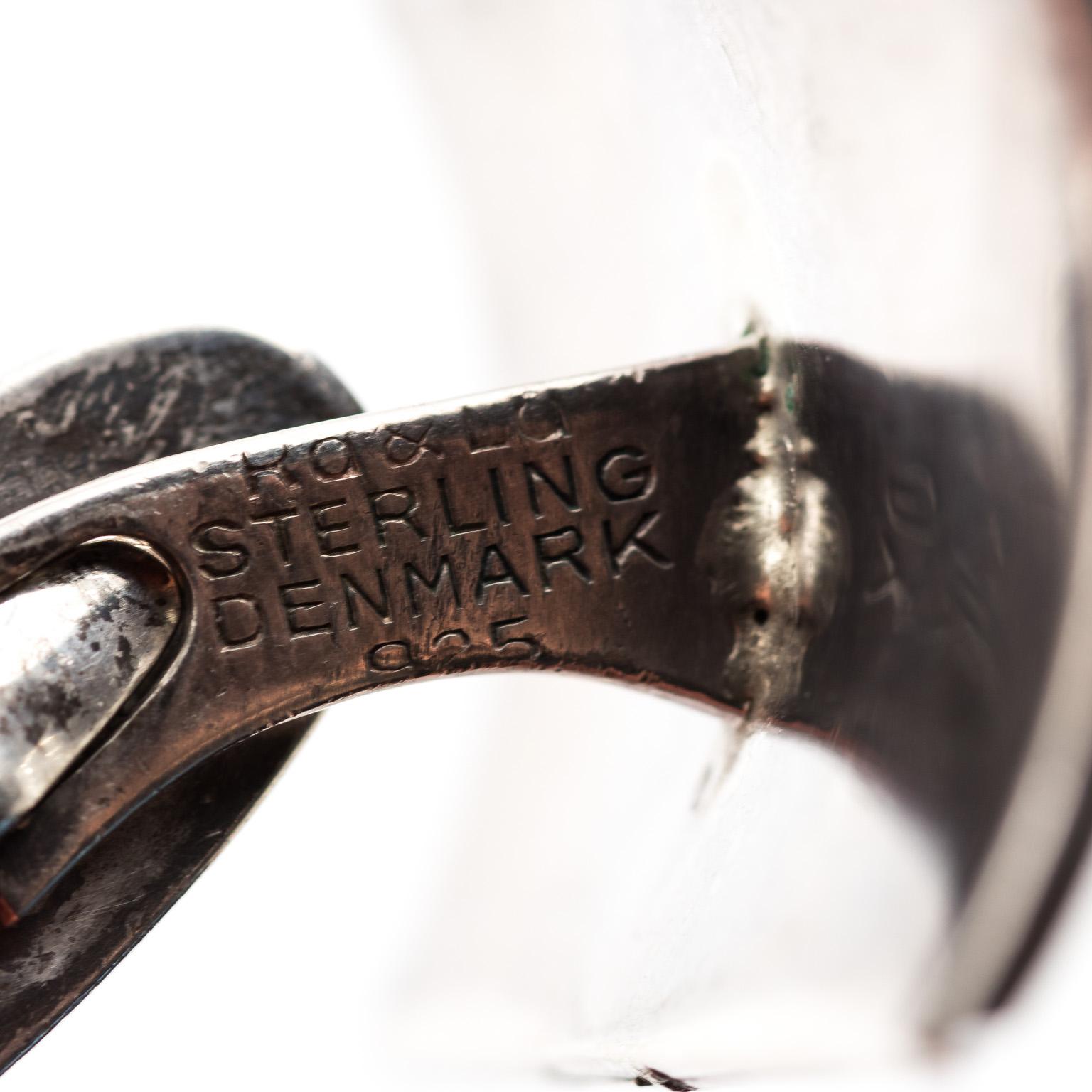 Handmade Sterling Silver Danish Cufflinks In Good Condition For Sale In St.amford, CT