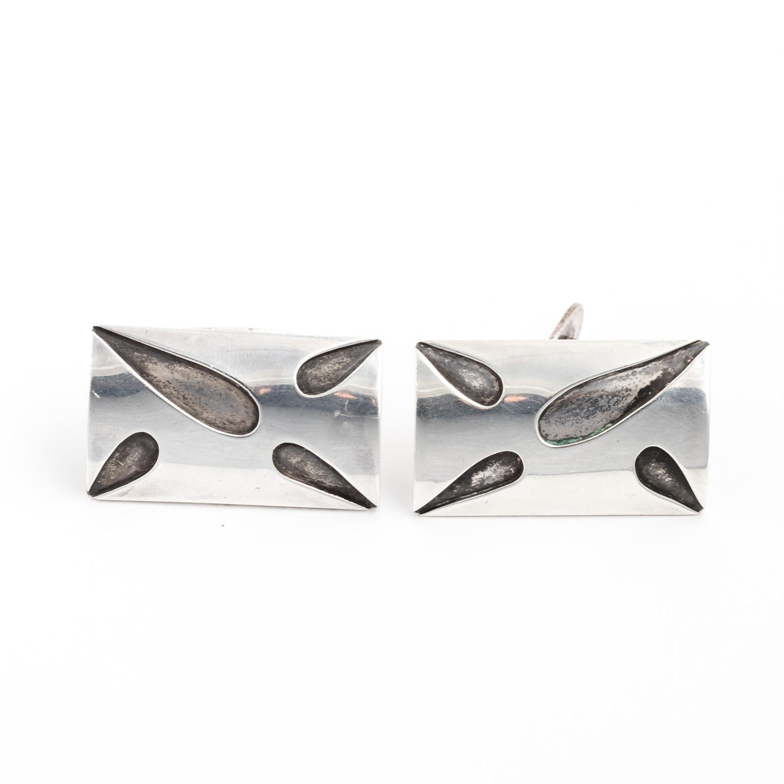 Handmade Sterling Silver Danish Cufflinks For Sale 1