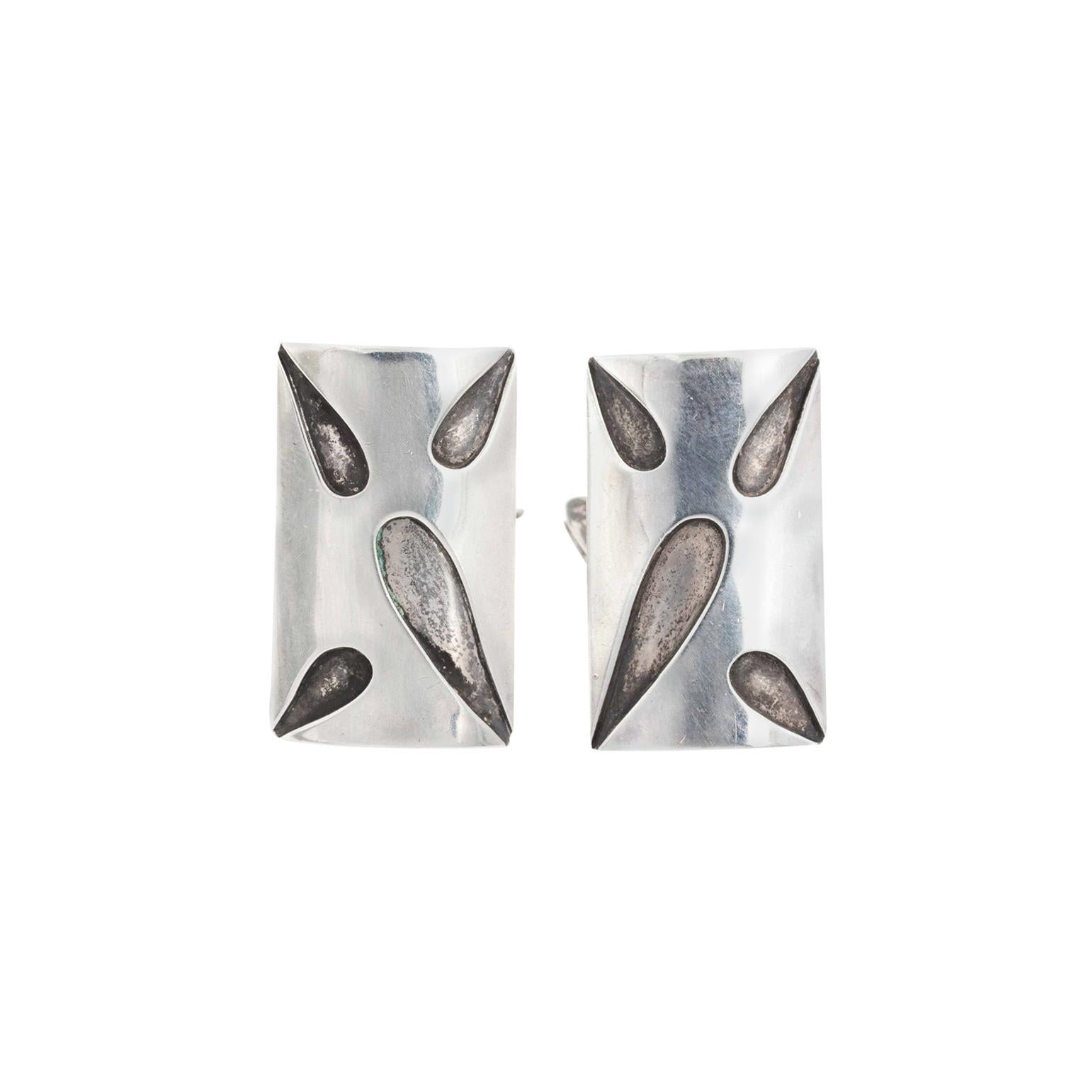 Handmade Sterling Silver Danish Cufflinks For Sale