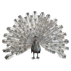 Pavone in argento Sterling fatto a mano