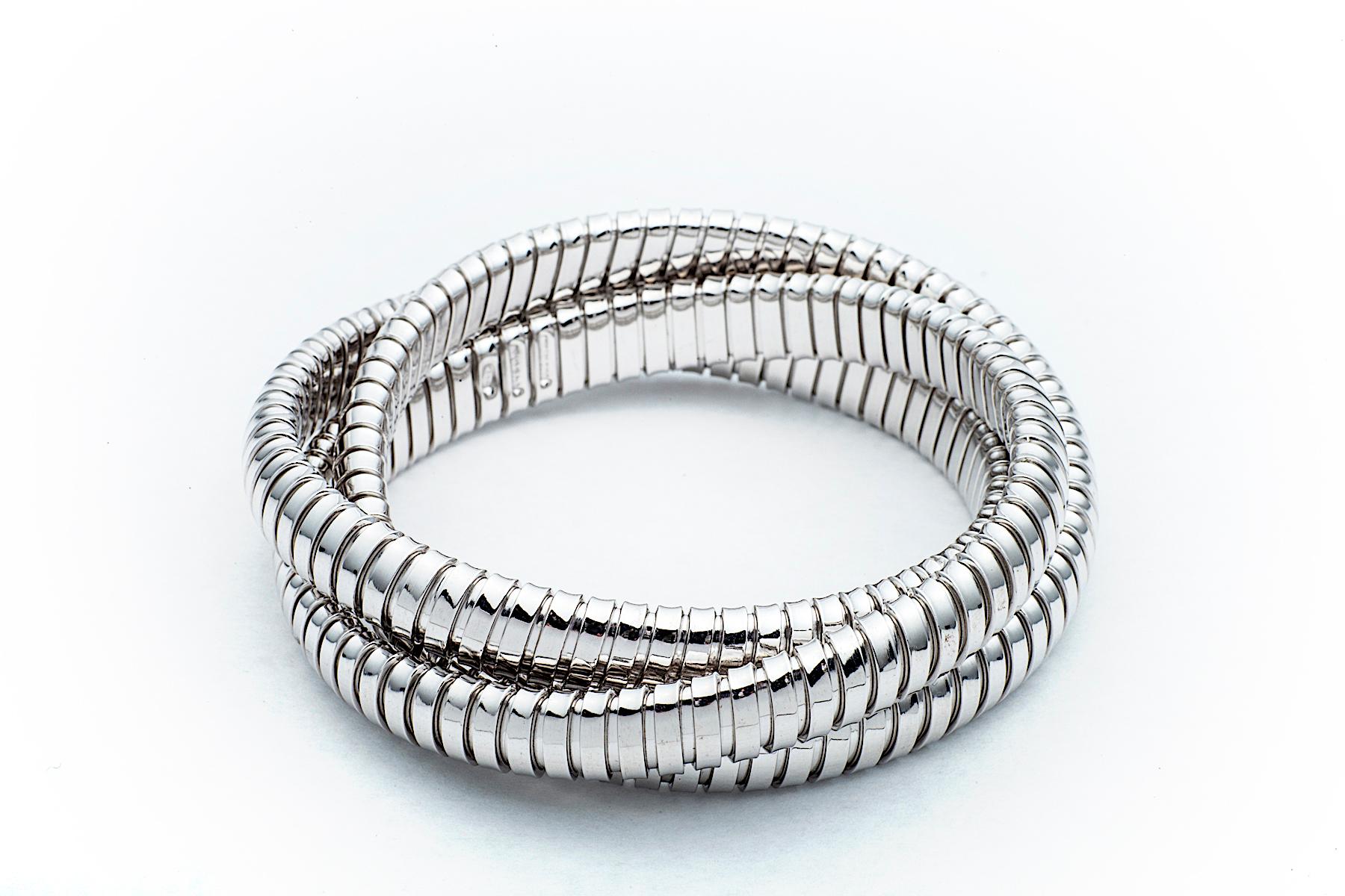 silver three strand bangle