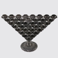 Handmade Sterling Silver Yemenite Menorah for Hanukkah Made in Israel