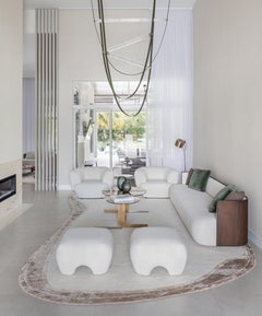 Handmade Contemporary Area Rug, Stone Design,  9' x 12', NZ Wool & Viscose