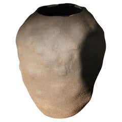 Handmade Stoneware Black Sculptural Ceramic Vase by Maku Ceramic