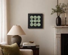 Handmade Stoneware Ceramic Wall Panel with Textured Discs