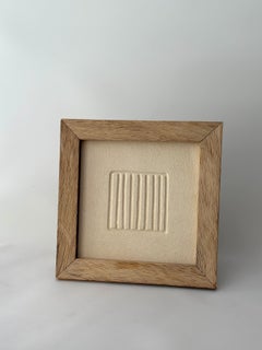 Handmade Stoneware Ceramic Wall Panel with Textured Discs