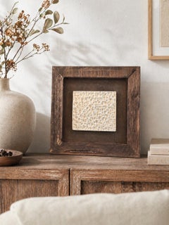 Handmade Stoneware Ceramic Wall Panel with Textured Discs