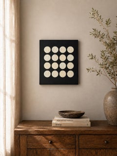 Handmade Stoneware Ceramic Wall Panel with Textured Discs