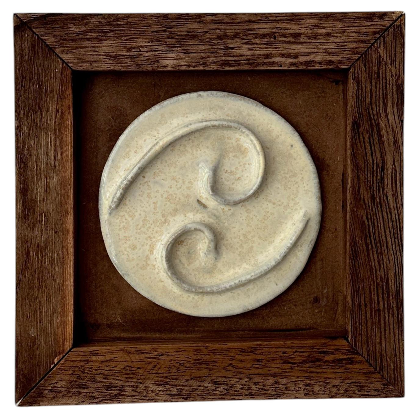 Handmade Stoneware Ceramic Wall Panel with Textured Discs