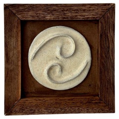 Handmade Stoneware Ceramic Wall Panel with Textured Discs