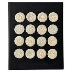 Handmade Stoneware Ceramic Wall Panel with Textured Discs