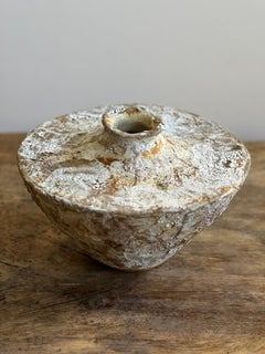 Handmade Stoneware Coil Built Vase with Toilet Paper