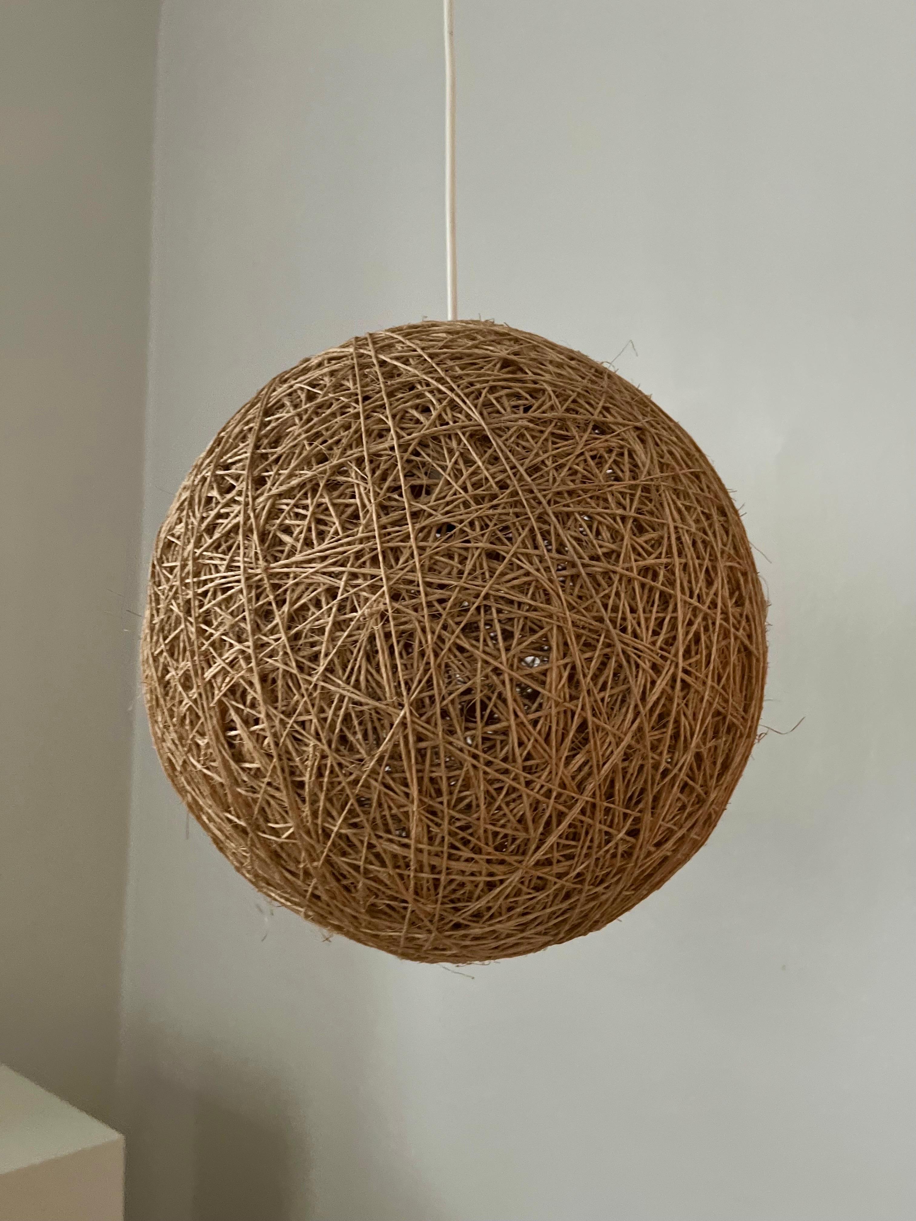 Danish Handmade string hemp pendant 1960s/1970s For Sale