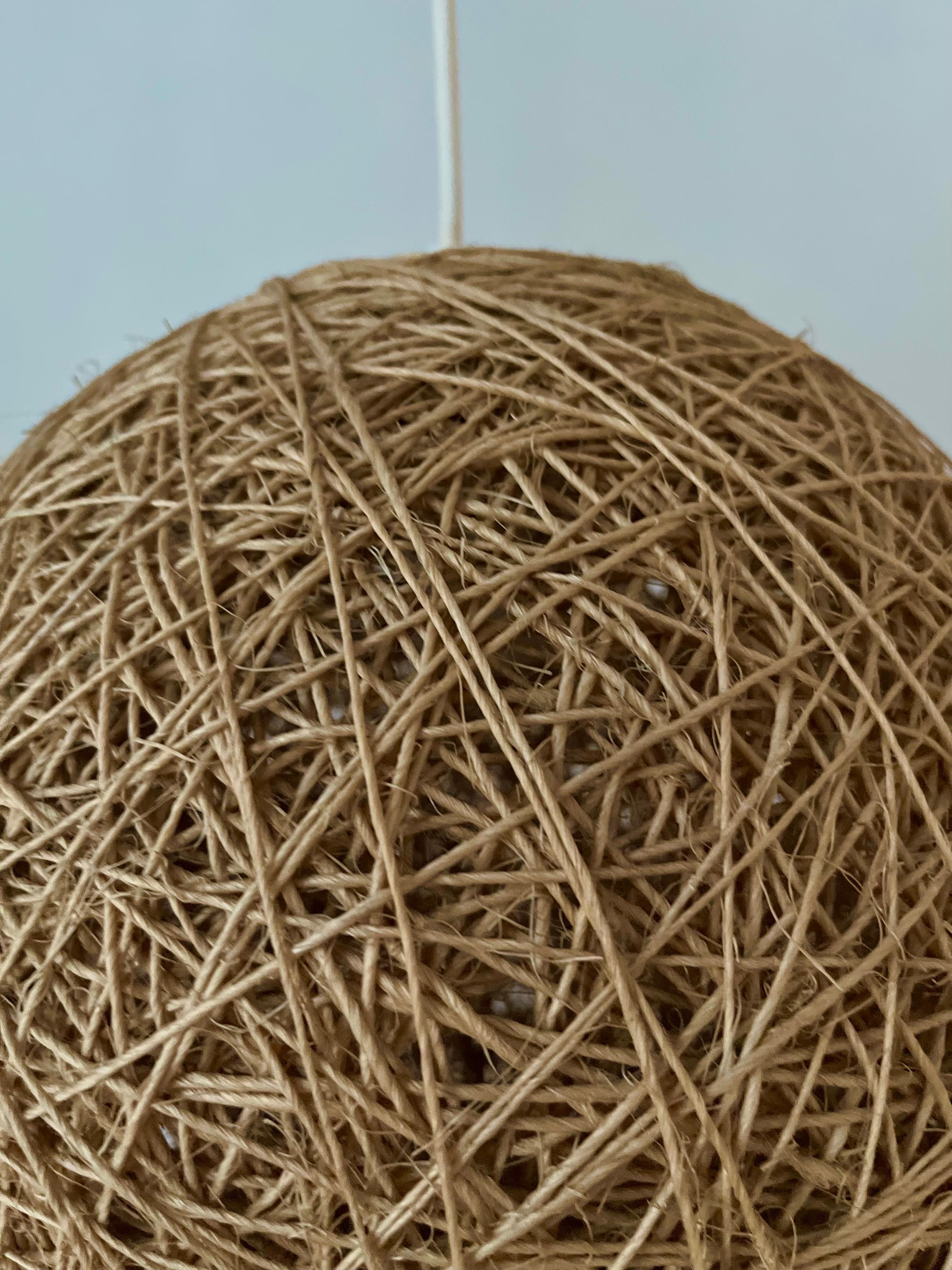 Mid-20th Century Handmade string hemp pendant 1960s/1970s For Sale