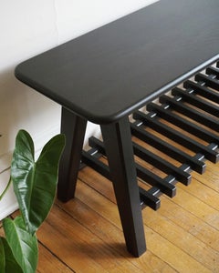 Handmade Stroll Bench from Liminal Studio, Walnut, White Oak