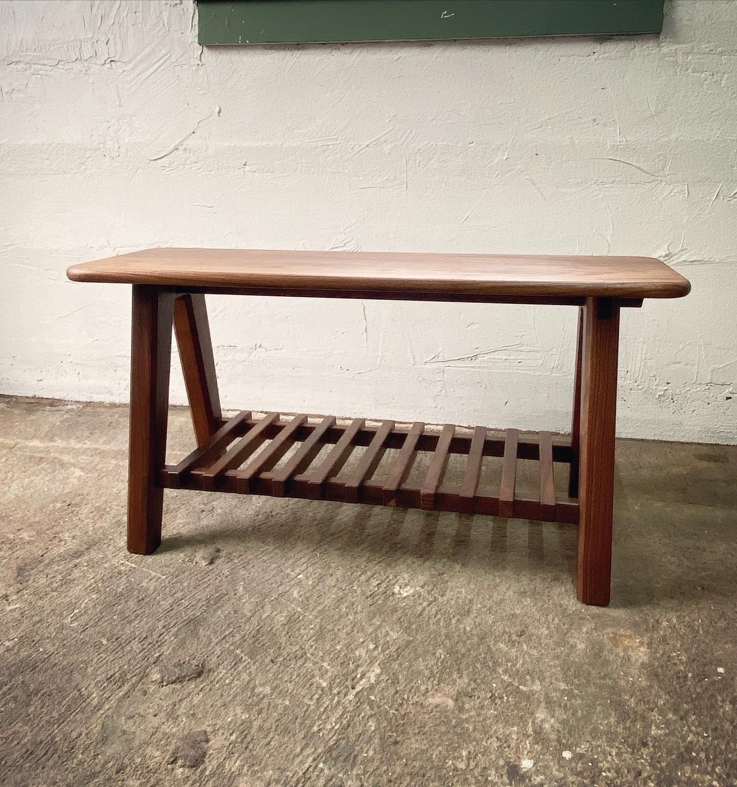 Handmade Stroll Bench from Liminal Studio, Walnut, White Oak In New Condition For Sale In Portland, OR