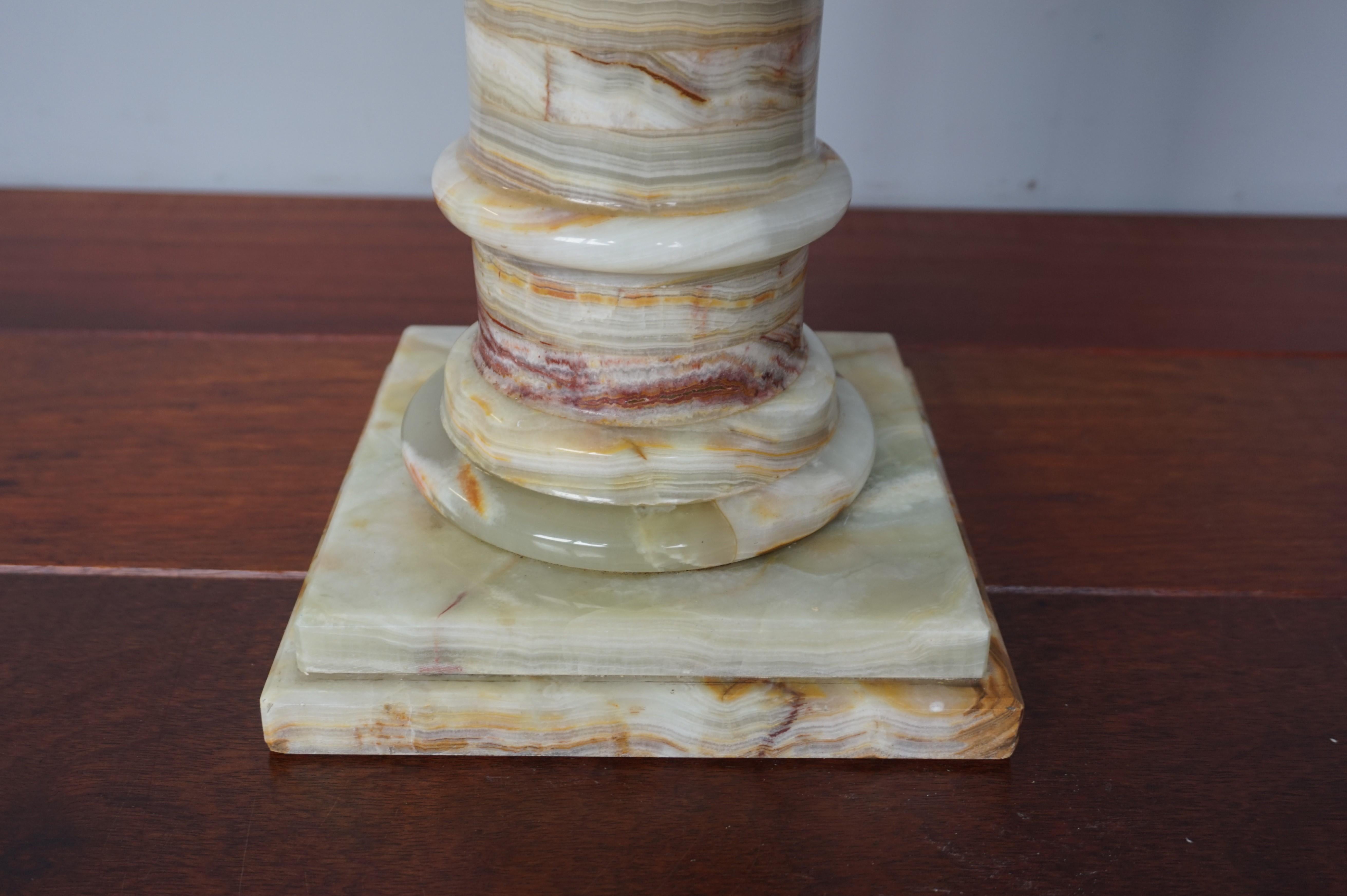 Handmade and Stunning Onyx Mineral Stone Tuscan Column Pedestal